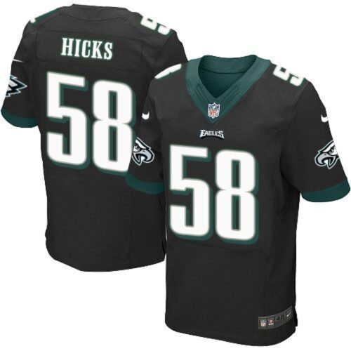 6861c16ef0f8c_1 Eagles #58 Jordan Hicks Black Alternate Men's Stitched NFL New Elite Jersey