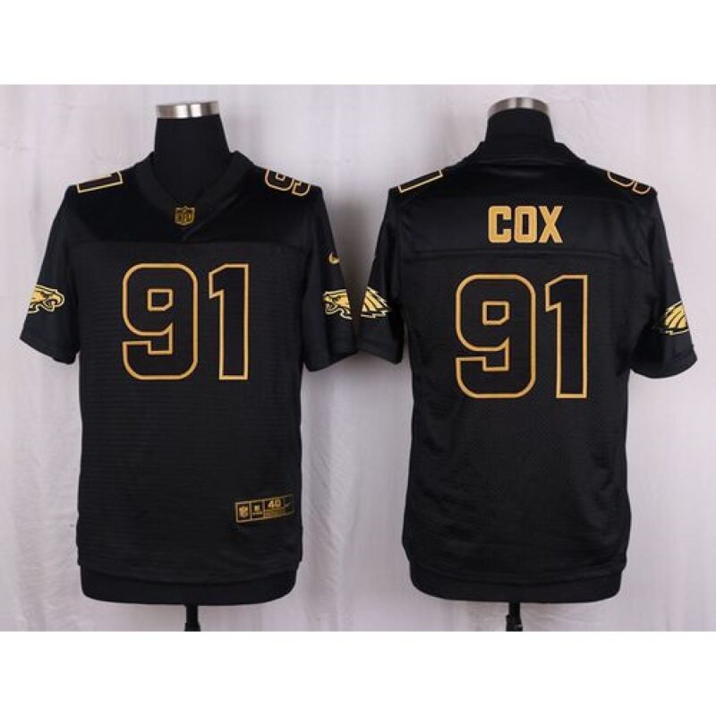 6861c1853b384_1 Eagles #91 Fletcher Cox Black Men's Stitched NFL Elite Pro Line Gold Collection Jersey