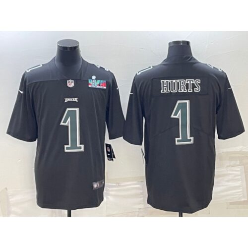 6861c18878a7f_1 Men's Philadelphia Eagles #1 Jalen Hurts Black Green Super Bowl LVII Patch Vapor Untouchable Limited Stitched Jersey