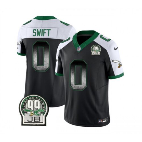 6861c1cf1ea13_1 Men's Philadelphia Eagles #0 D'Andre Swift Black/White 2023 F.U.S.E. Throwback Vapor Untouchable Limited Stitched Football Jersey