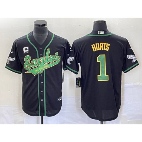 6861c2074b8aa_1 Men's Philadelphia Eagles #1 Jalen Hurts Black Gold With 3-star C Patch Cool Base Stitched Baseball Jersey