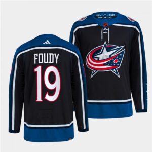6861c23c7417b_1 Men's Columbus Blue Jackets #19 Liam Foudy Black 2022-23 Reverse Retro Stitched Jersey