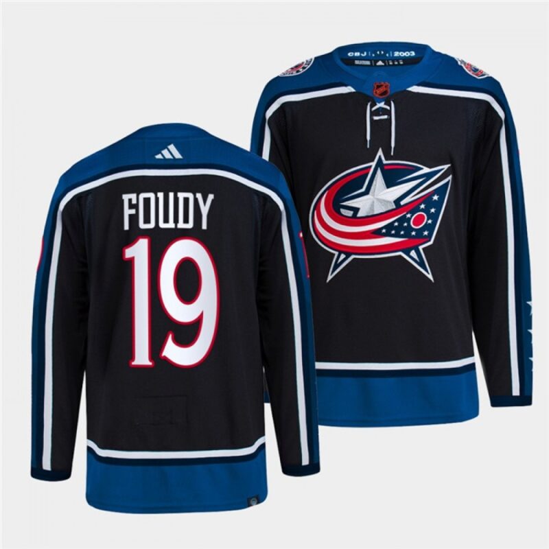 6861c23c7417b_1 Men's Columbus Blue Jackets #19 Liam Foudy Black 2022-23 Reverse Retro Stitched Jersey