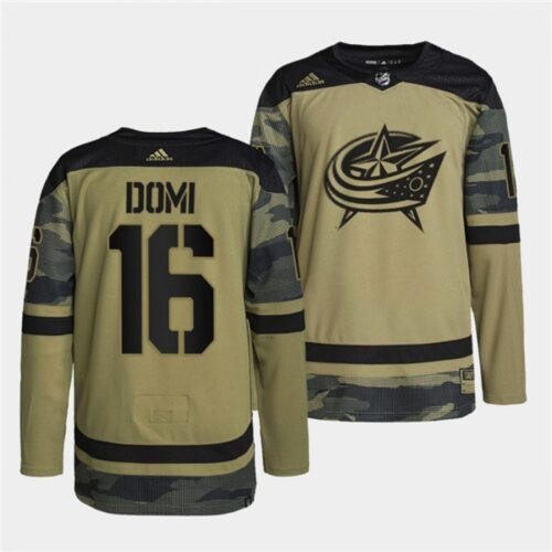 6861c26541352_1 Men's Columbus Blue Jackets #16 Max Domi 2022 Camo Military Appreciation Night Stitched Jersey
