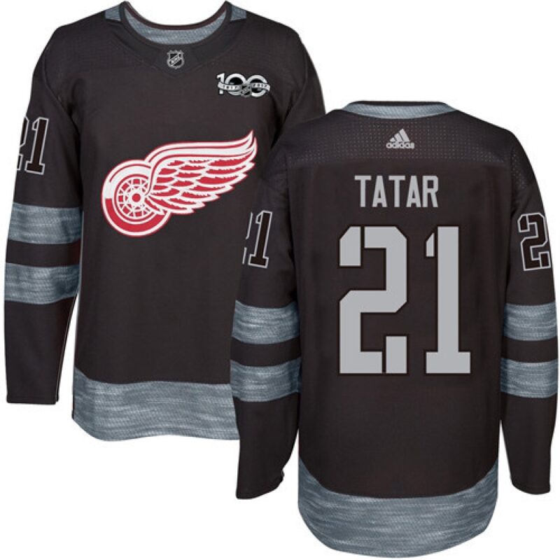 6861c285a8f2d_1 Red Wings #21 Tomas Tatar Black 1917-2017 100th Anniversary Stitched NHL Jersey