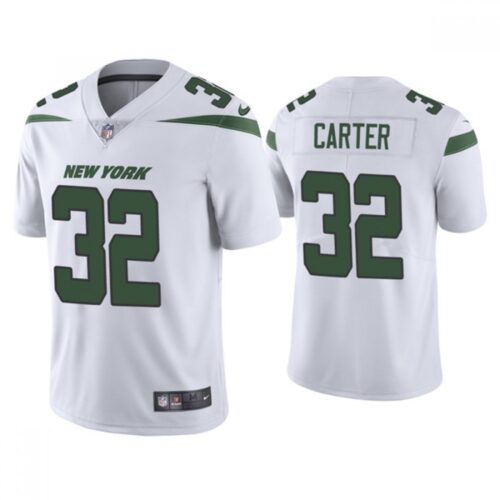 6861c28c676e6_1 Men's New York Jets #32 Michael Carter 2021 White Vapor Untouchable Limited Stitched Jersey