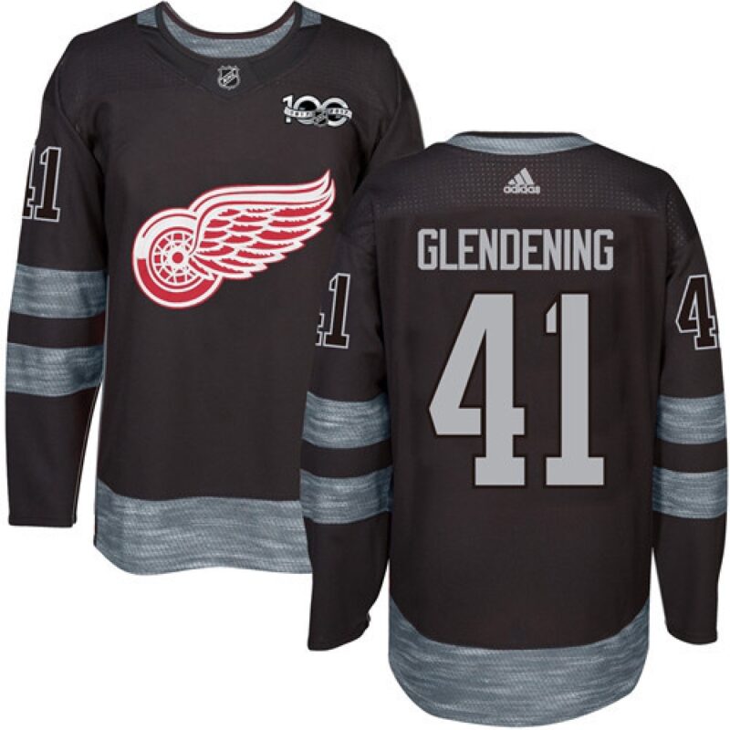 6861c29b1bb52_1 Red Wings #41 Luke Glendening Black 1917-2017 100th Anniversary Stitched NHL Jersey