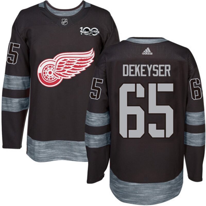 6861c2afbd1ff_1 Red Wings #65 Danny DeKeyser Black 1917-2017 100th Anniversary Stitched NHL Jersey
