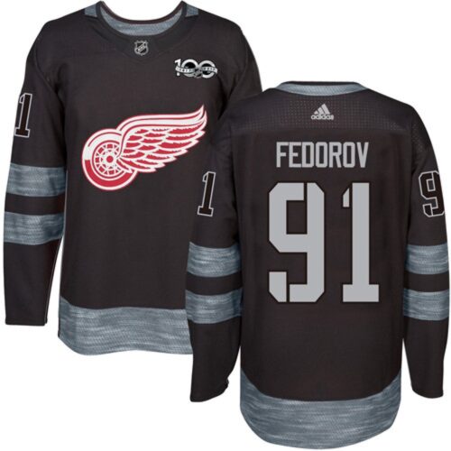 6861c2c54a5f0_1 Red Wings #91 Sergei Fedorov Black 1917-2017 100th Anniversary Stitched NHL Jersey
