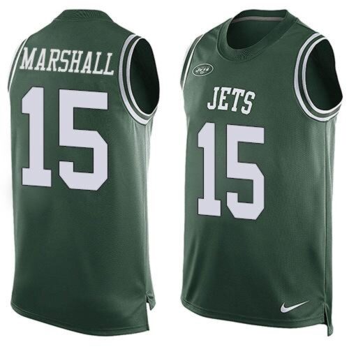 6861c2e56ff21_1 Jets #15 Brandon Marshall Green Team Color Men's Stitched NFL Limited Tank Top Jersey