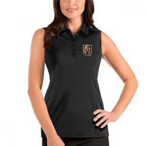 6861c3a086673_1 Women's Vegas Golden Knights Black Tribute Sleeveless Poloay Pro Shirt