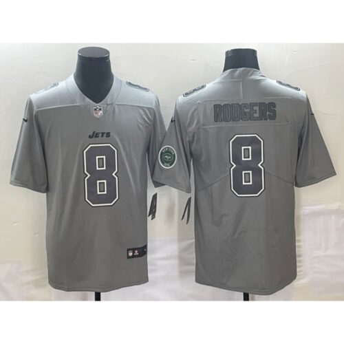 6861c3a3be734_1 Men's New York Jets #8 Aaron Rodgers Grey With Patch Stitched Jersey