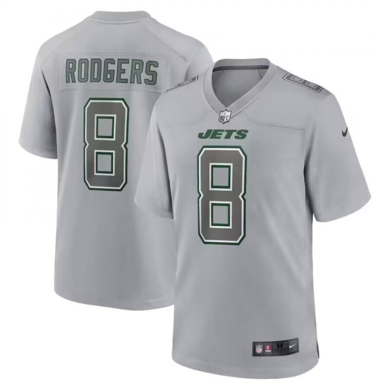 6861c3a6eb538_1 Men's New York Jets #8 Aaron Rodgers Grey Atmosphere Fashion Stitched Jersey