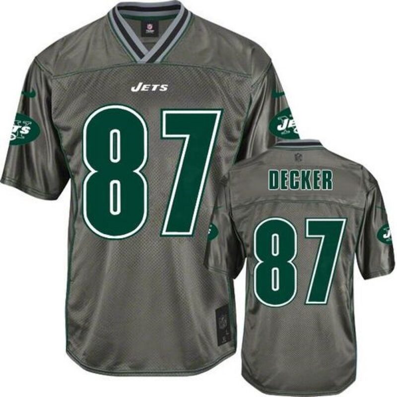 6861c3aa3526b_1 Jets #87 Eric Decker Grey Men's Stitched NFL Elite Vapor Jersey
