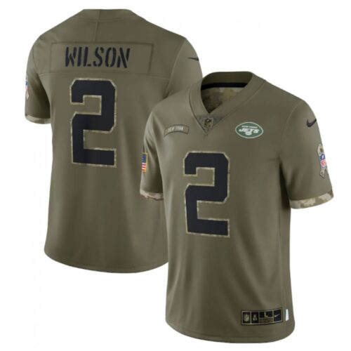 6861c3c053f20_1 Men's New York Jets #2 Zach Wilson Olive 2022 Salute To Service Limited Stitched Jersey