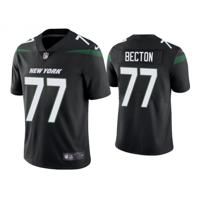 6861c43957bf7_1 Men's New York Jets #77 Mekhi Becton Black Vapor Untouchable Limited Stitched Jersey