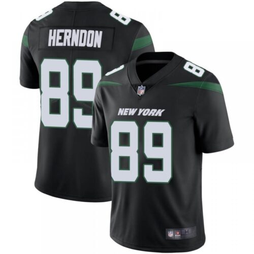 6861c44fe2af5_1 Men's New York Jets #89 Chris Herndon Black Vapor Untouchable Limited Stitched Jersey