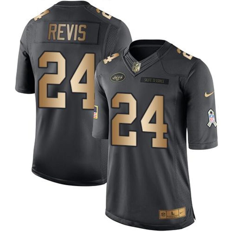 6861c4641bb36_1 Jets #24 Darrelle Revis Black Men's Stitched NFL Limited Gold Salute To Service Jersey
