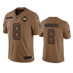 6861c473ca4d0_1 Men's New York Jets #8 Aaron Rodgers 2023 Brown Salute To Service Limited Stitched Football Jersey