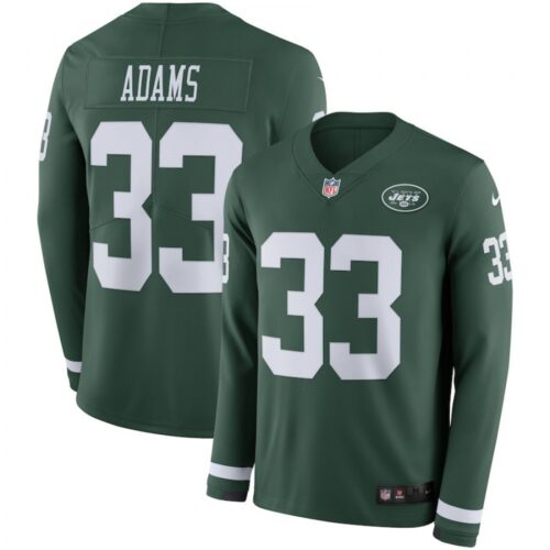6861c4b9994af_1 Men's New York Jets #33 Jamal Adams Green Therma Long Sleeve Stitched NFL Jersey