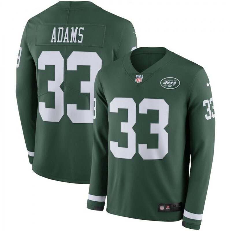 6861c4b9994af_1 Men's New York Jets #33 Jamal Adams Green Therma Long Sleeve Stitched NFL Jersey