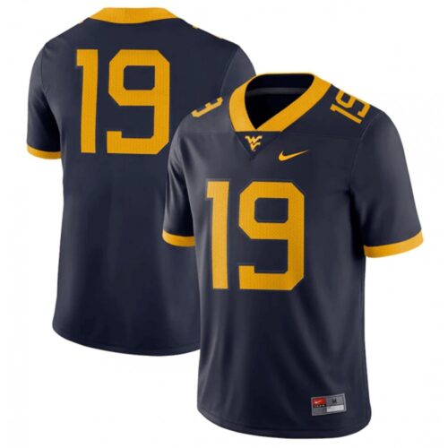 6861c4c587c7c_1 Men's West Virginia Mountaineers Customized Navy Stitched Jersey