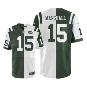 6861c4cf4a3d4_1 Jets #15 Brandon Marshall Green/White Men's Stitched NFL Elite Split Jersey