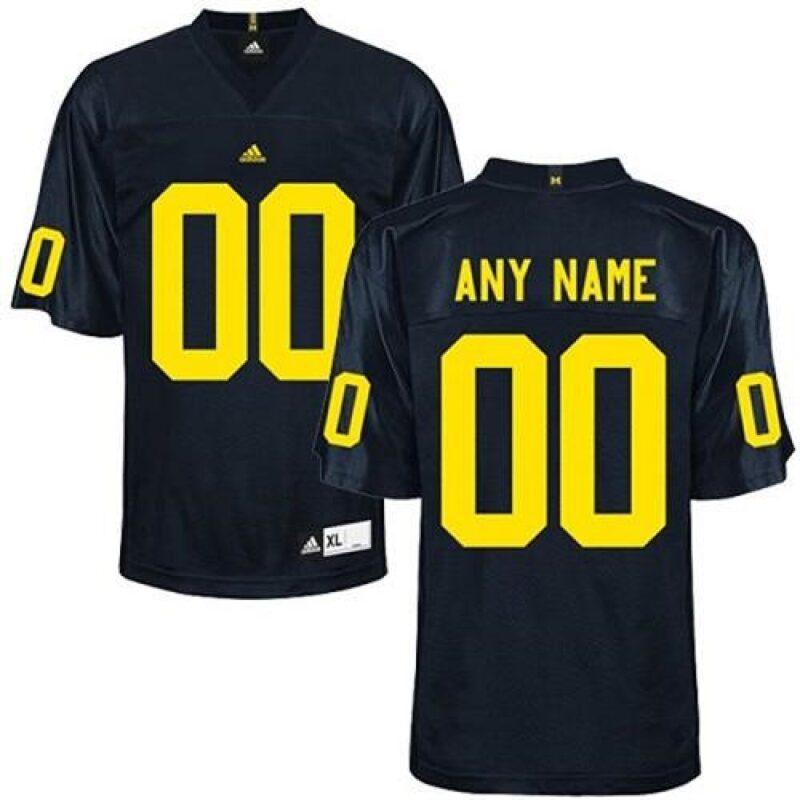 6861c4ddc8f98_1 Wolverines Personalized Authentic Navy Blue NCAA Jersey