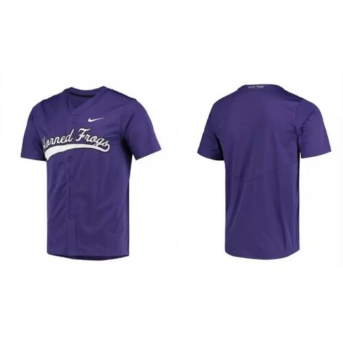 6861c4e5c0588_1 Men's TCU Horned Frogs Active Player Custom Purple Stitched Baseball Jersey