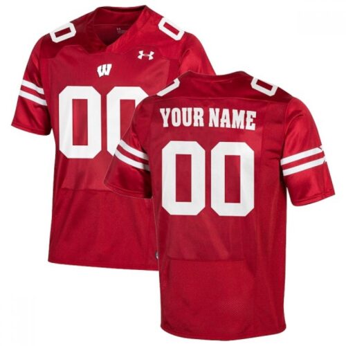 6861c5097780c_1 Men's Wisconsin Badgers Customized Red Stitched Football Jersey