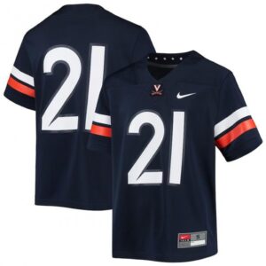 6861c5317d032_1 Youth Virginia Cavaliers ACTIVE PLAYER Custom Navy Stitched Football Jersey