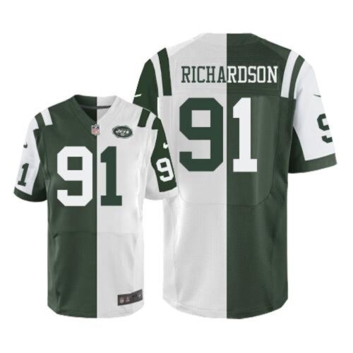 6861c53bde64f_1 Jets #91 Sheldon Richardson Green/White Men's Stitched NFL Elite Split Jersey