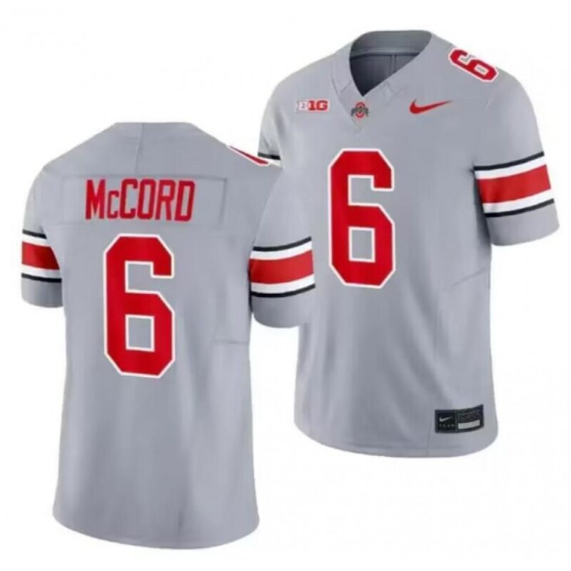 6861c54f2a13d_1 Men's Ohio State Buckeyes Customized Gray Stitched Football Jersey
