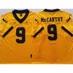 6861c56bdf23f_1 Men's Michigan Wolverines ACTIVE PLAYER Custom Yellow Stitched Jersey