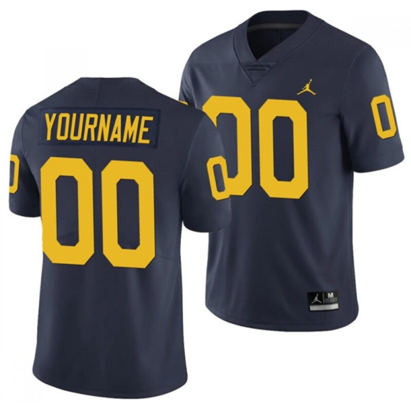 6861c57117318_1 Men's Michigan Wolverines Custom Navy Stitched Jersey