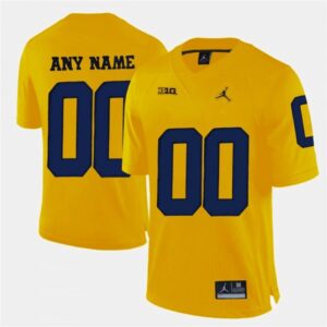 6861c576bcfec_1 Men's Michigan Wolverines Custom Yellow Stitched Jersey