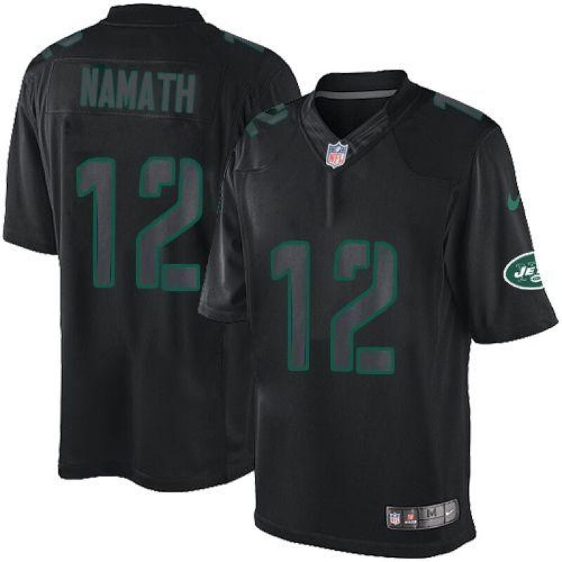 6861c58e7ca58_1 Jets #12 Joe Namath Black Men's Stitched NFL Impact Limited Jersey