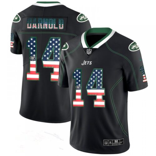 6861c5a48e590_1 Men's New York Jets #14 Sam Darnold Black 2018 USA Flag Fashion NFL Limited Stitched Jersey