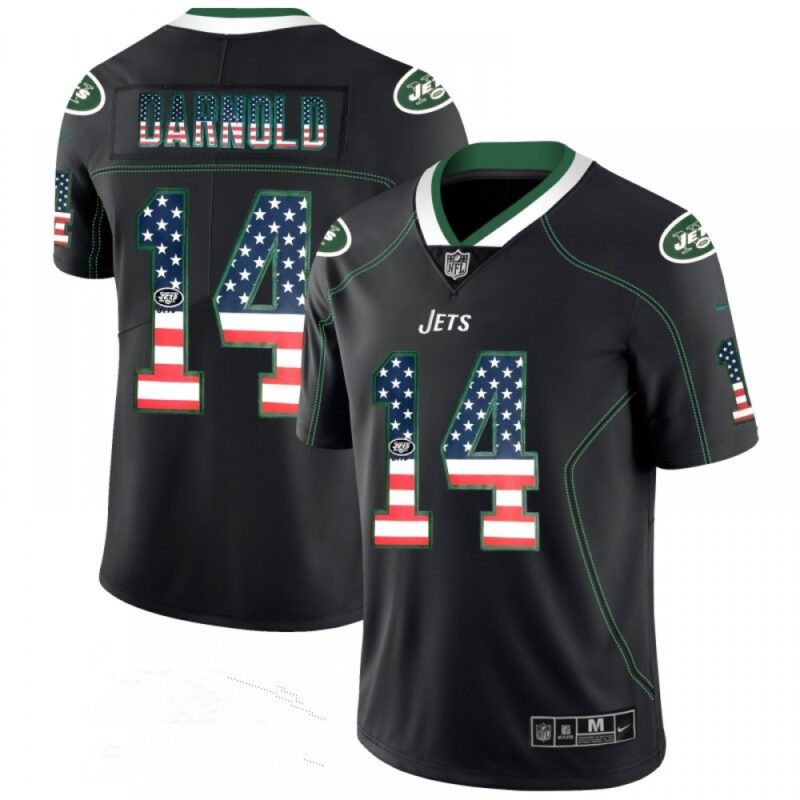 6861c5a48e590_1 Men's New York Jets #14 Sam Darnold Black 2018 USA Flag Fashion NFL Limited Stitched Jersey