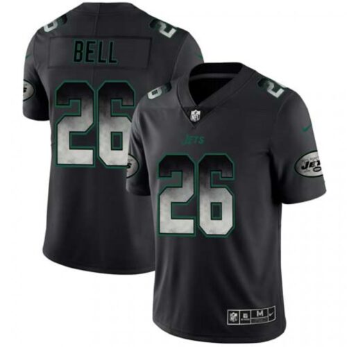 6861c5dde4447_1 Men's New York Jets #26 Le'Veon Bell Black 2019 Smoke Fashion Limited Stitched NFL Jersey