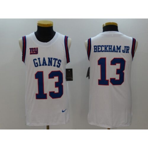 6861c5f109df1_1 Men's New York Giants #13 Odell Beckham Jr White Limited Tank Top Jersey