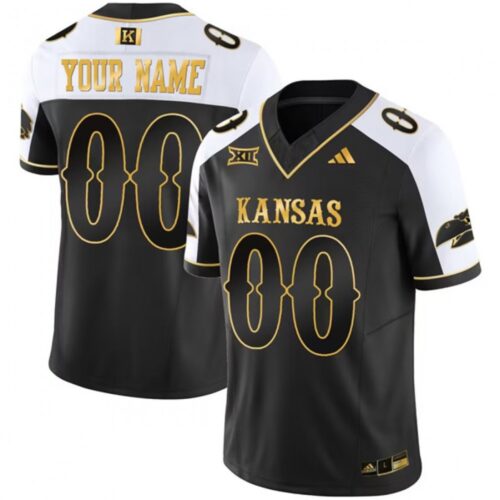 6861c638ceba3_1 Men's Kansas Jayhawks ACTIVE PLAYER Custom Black/Gold 2023 F.U.S.E. Vapor Limited Stitched Jersey