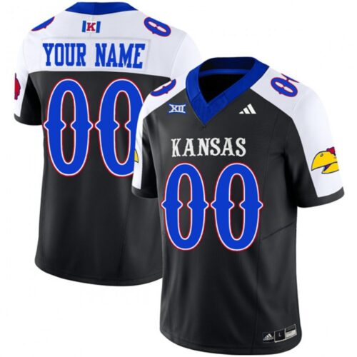 6861c63b7e19c_1 Men's Kansas Jayhawks ACTIVE PLAYER Custom Black/White 2023 F.U.S.E. Vapor Limited Stitched Jersey