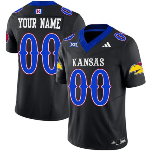 6861c63e45f48_1 Men's Kansas Jayhawks ACTIVE PLAYER Custom Black 2023 F.U.S.E. Vapor Limited Stitched Jersey