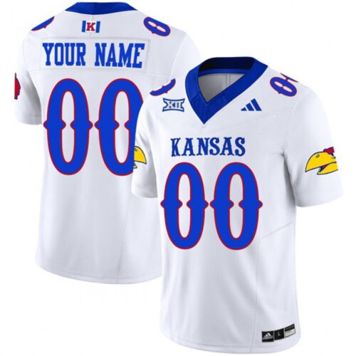 6861c656c6af0_1 Men's Kansas Jayhawks ACTIVE PLAYER Custom White 2023 F.U.S.E. Vapor Limited Stitched Jersey