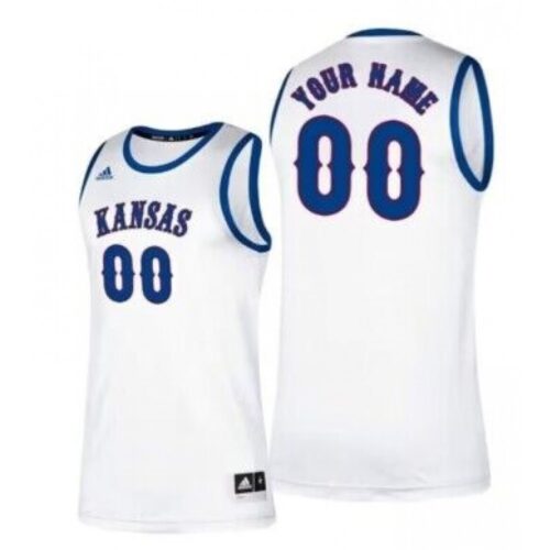 6861c6598027a_1 Men's Kansas Jayhawks Custom White Stitched Basketball Jersey