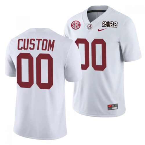 6861c67bc3760_1 Men's Alabama Crimson Tide ACTIVE PLAYER Custom 2022 Patch White College Football Stitched Jersey