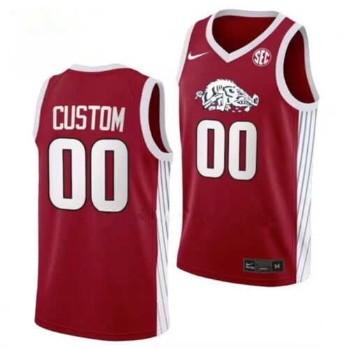 6861c6ac6bb4a_1 Men's Arkansas Razorbacks ACTIVE PLAYER Custom Red 2023 Stitched Basketball Jersey