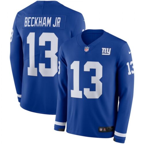6861c6d88bc29_1 Men's New York Giants #13 Odell Beckham Jr. Royal Therma Long Sleeve Stitched NFL Jersey