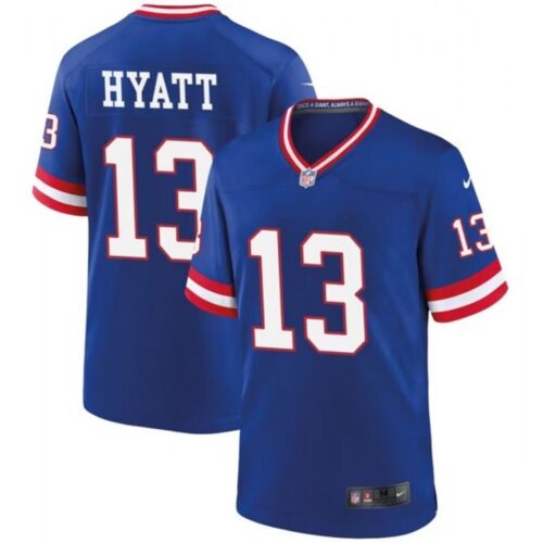 6861c6dc2f325_1 Men's New York Giants #13 Jalin Hyatt Royal Classic Stitched Jersey